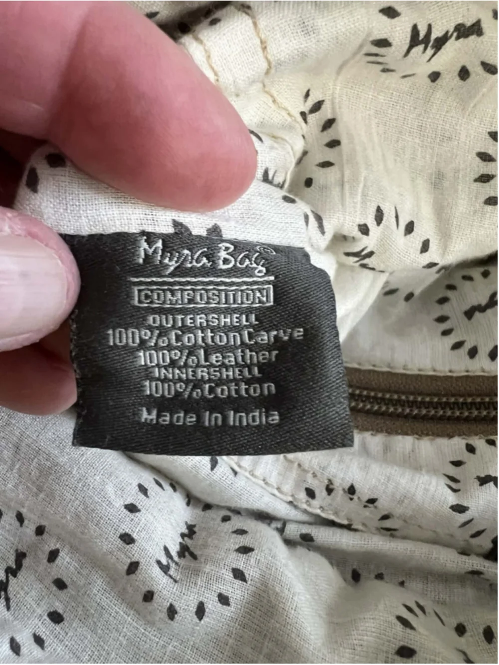 Myra Bag Canvas & Leather Crossbody Shoulder Bag Tribal Woven Design Boho Tote